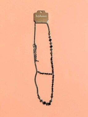 Bohme Antique Gold Faceted Glass Bead Layered Chain Necklace Whimsigoth